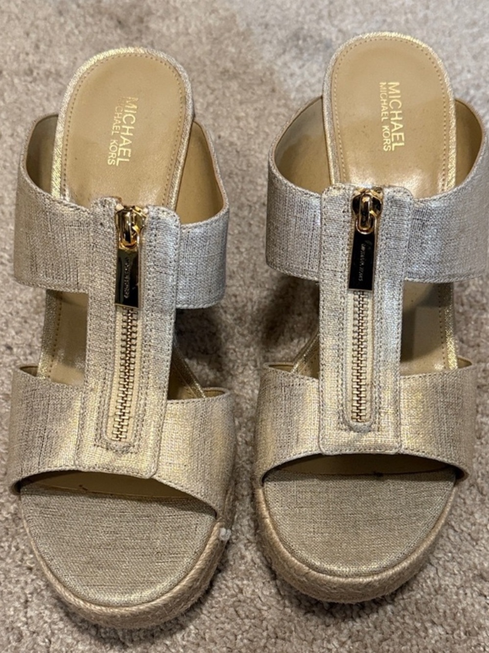 Michael Kors Gold Wedge Sandals